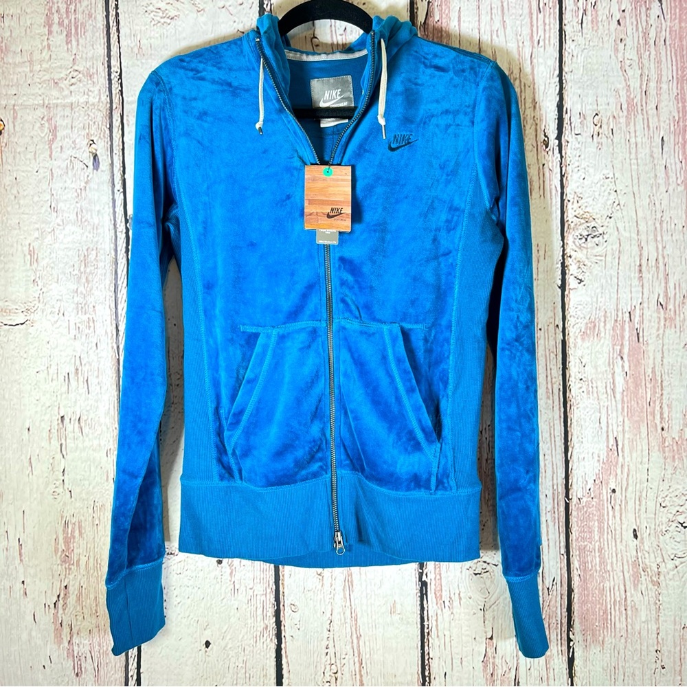 NEW NWT Nike Sportswear Velour Hoodie Full Zip Sweatshirt Modern Fit Size Medium